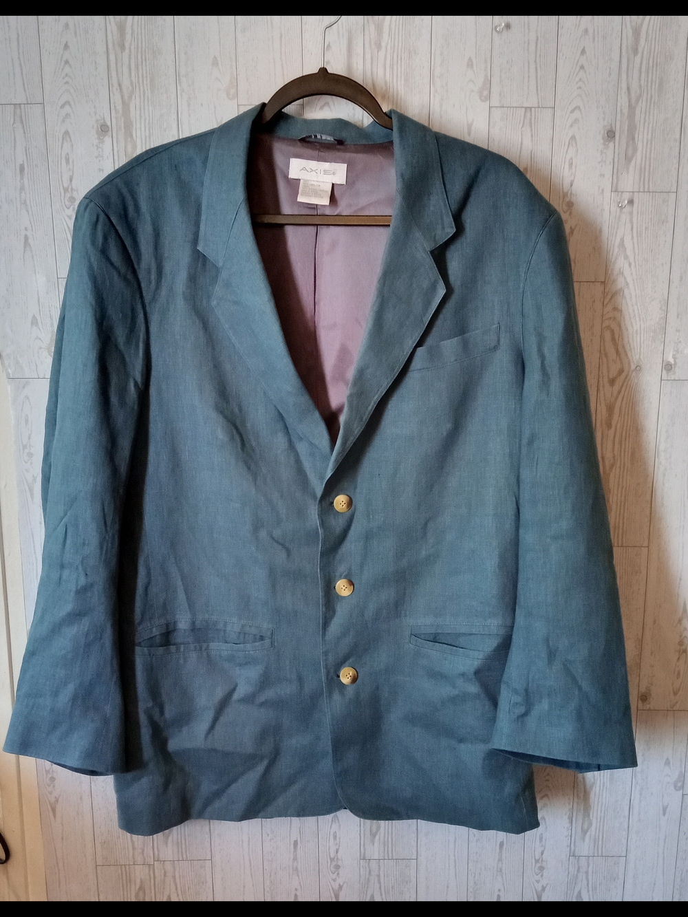 AXIS Teal Linen Blazer with Gold Buttons wOMEN'S sIZE m
